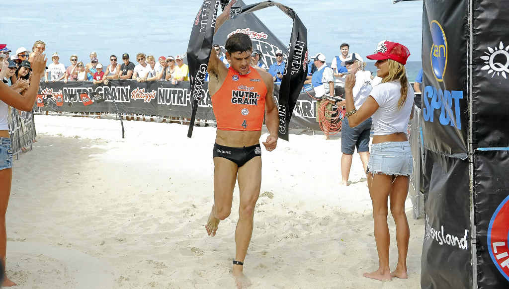 Caine Eckstein wins his first round of the Nutri-Grain Ironman Series yesterday. Caine Eckstein wins his first round of the Nutri-Grain Ironman Series yesterday.